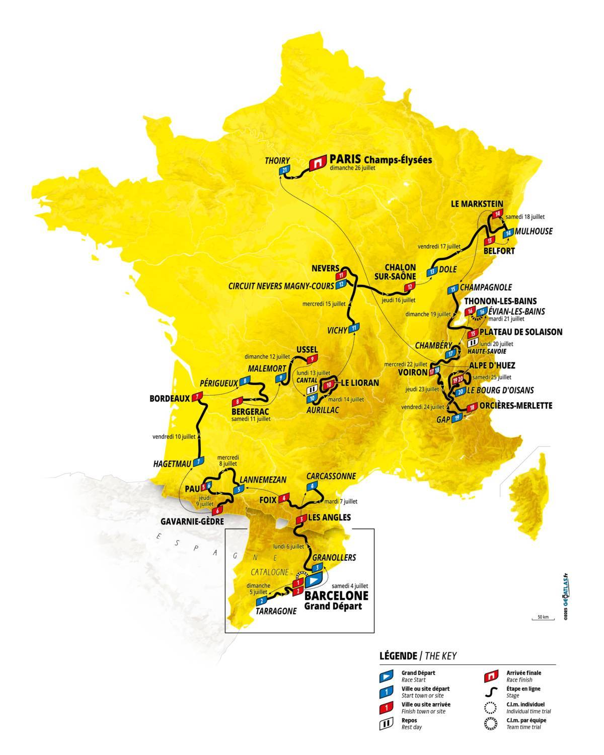 Route Map TDF 2026