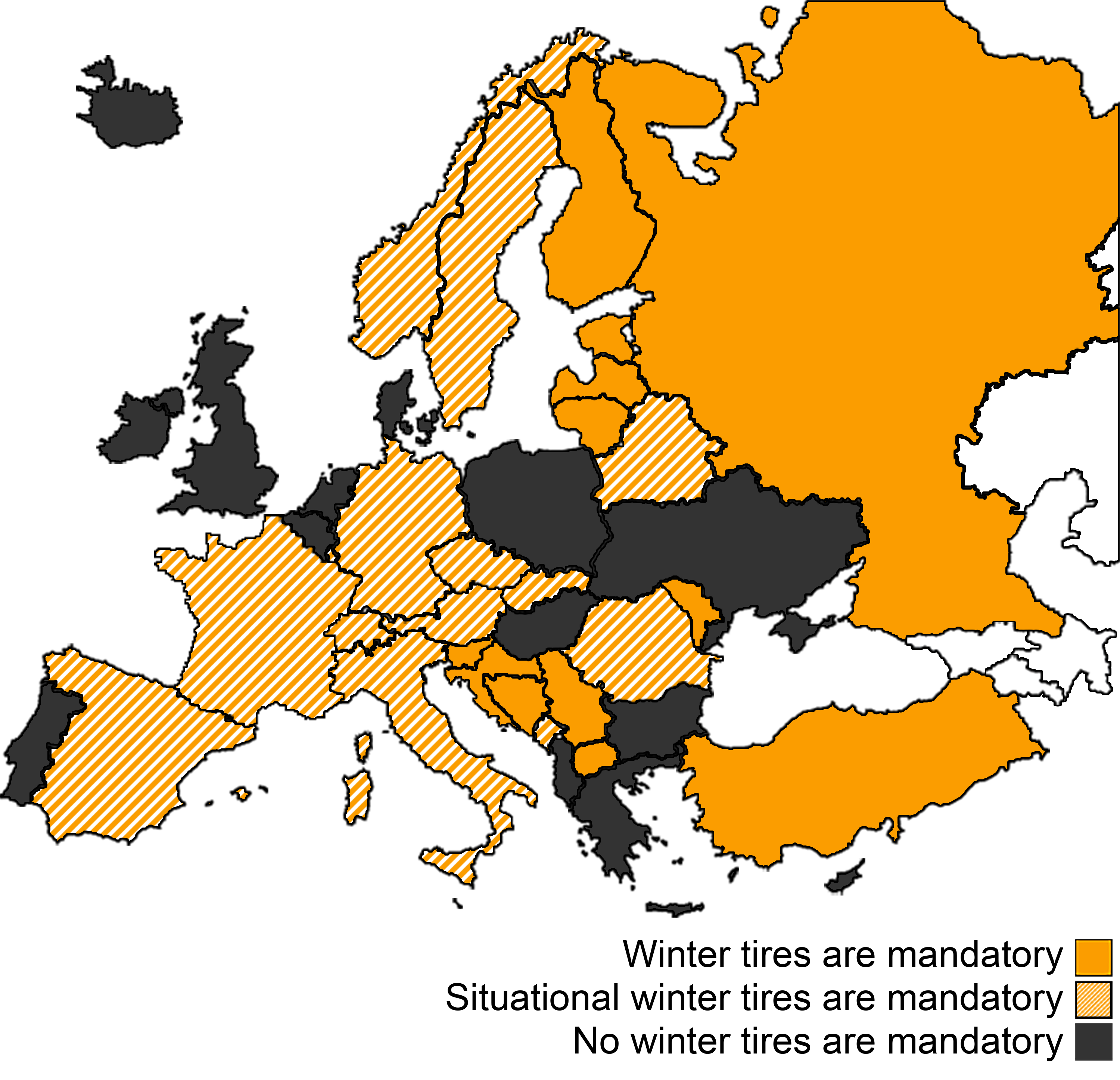 Europe mapa invierno Europa