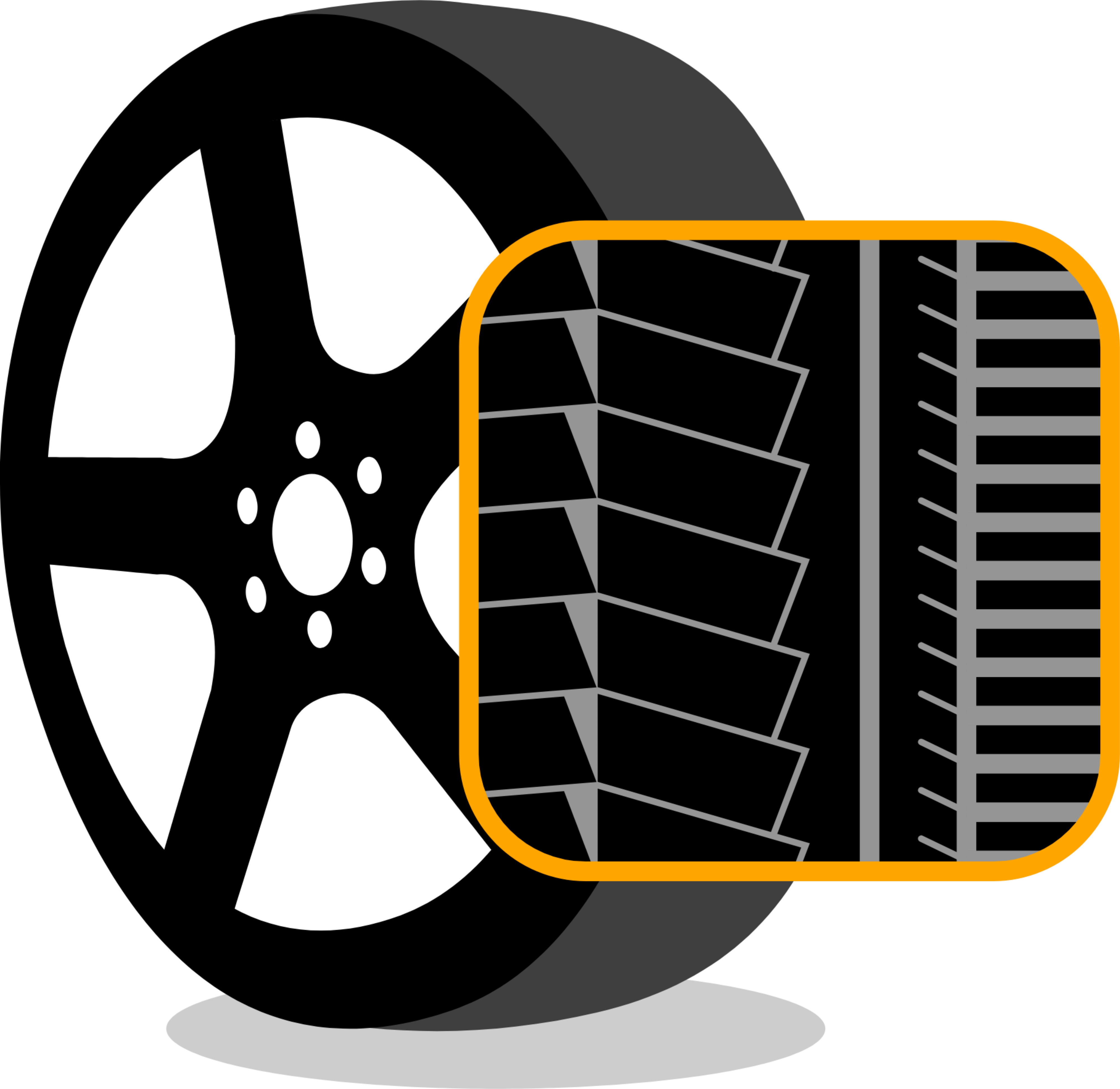 Asymmetric Tire Tread Pattern patrón asimétrico