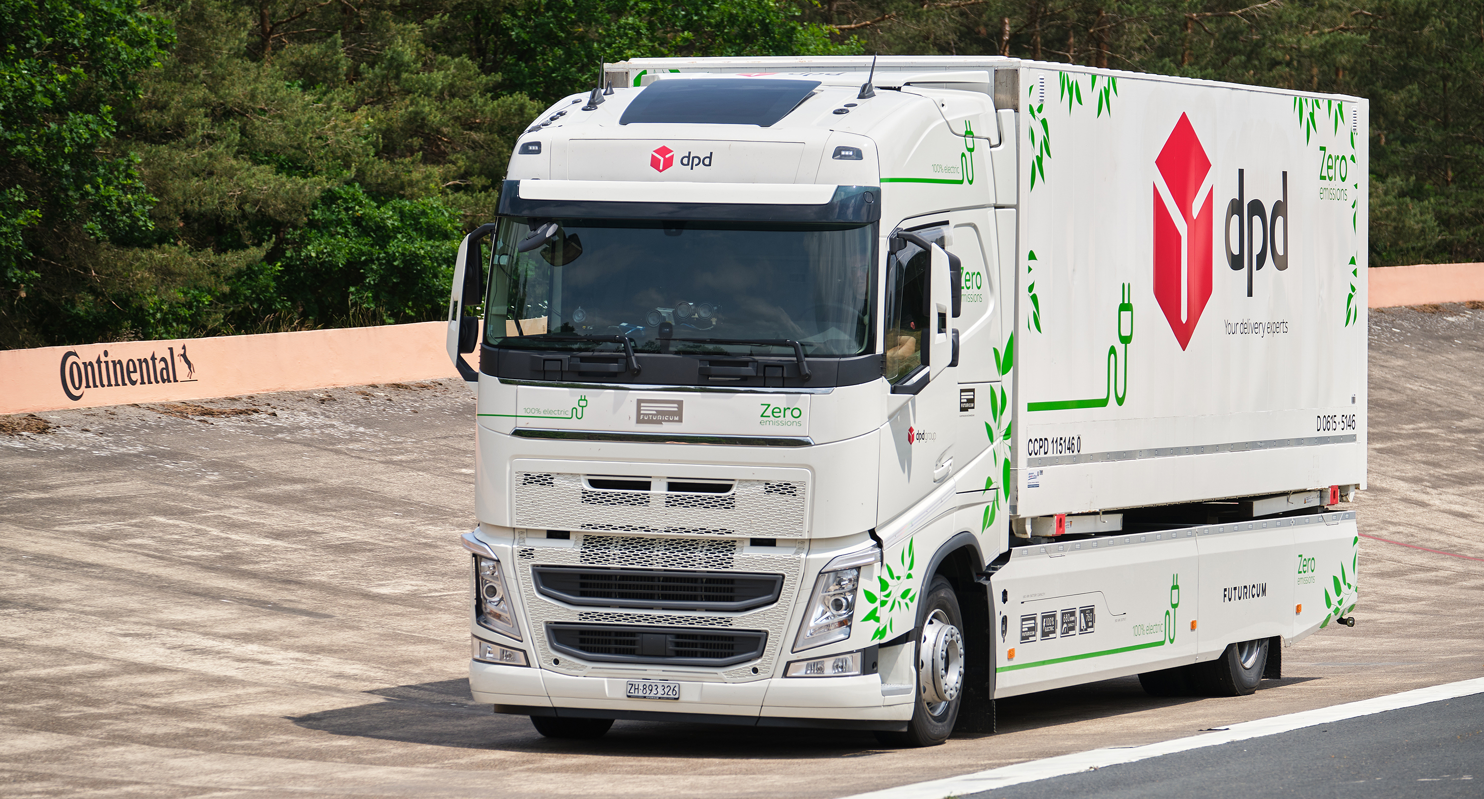 Electric truck driving
