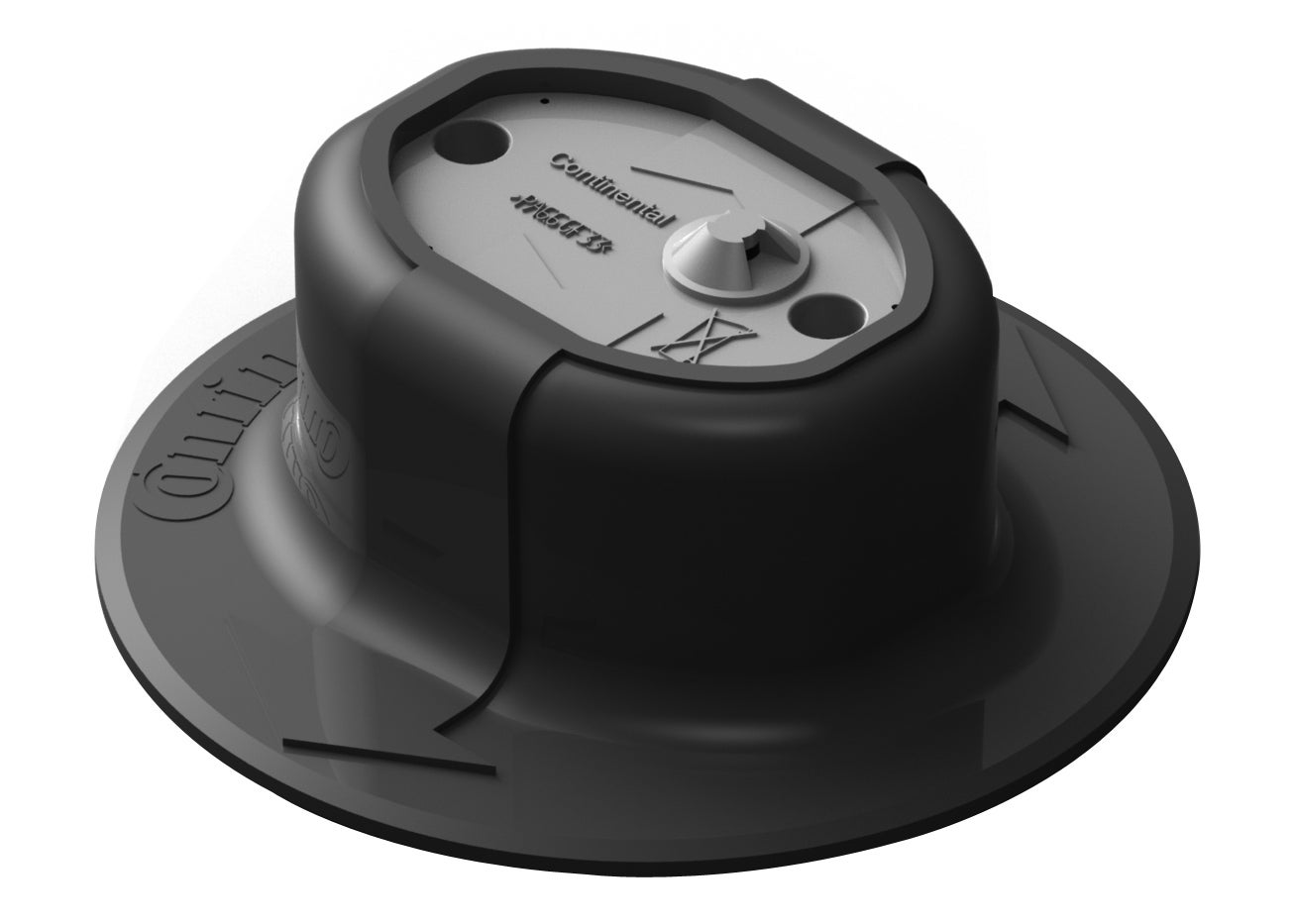ContiPressureCheck Sensor Gen 1 Todos los sensores de los neumáticos están montados en el revestimiento interior del neumático en un cajetín de caucho (el contenedor del sensor del neumático) y mide continuamente la presión y temperatura del neumático.