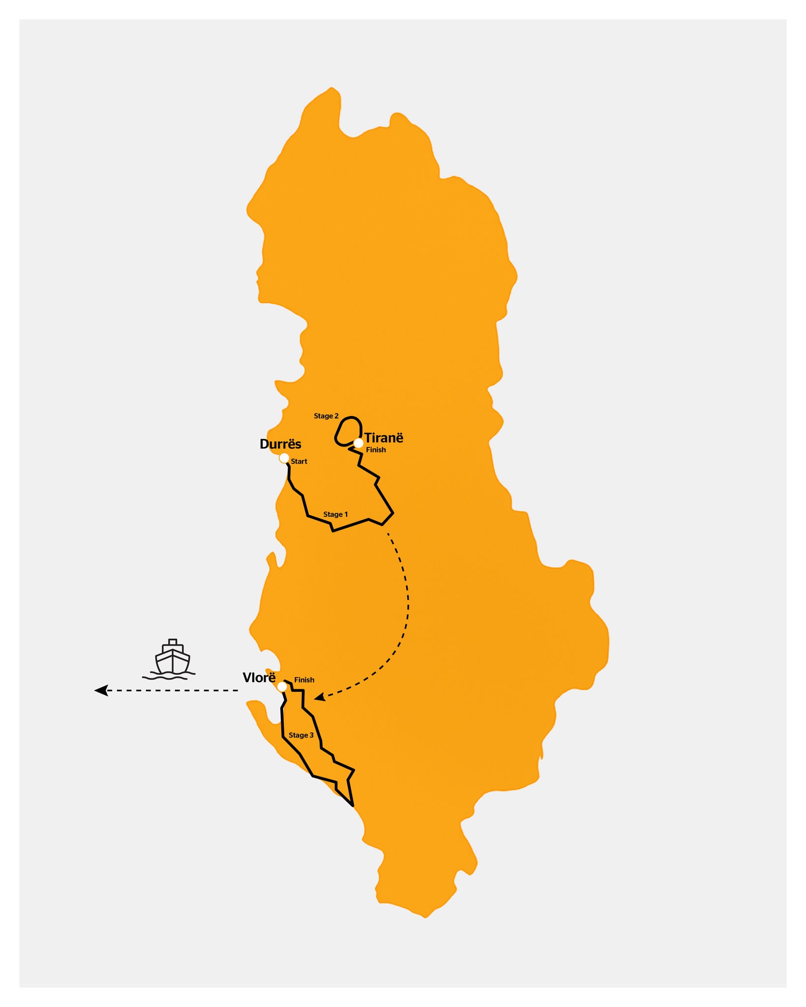Albania map Giro 25