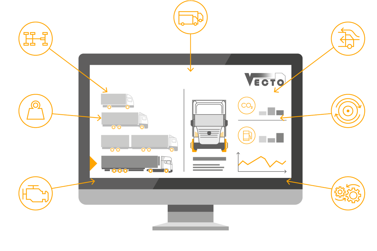 VECTO y los diferentes parámetros utilizados para simular el consumo de combustible y las emisiones de CO₂. These different parameters effect the fuel consumption of trucks.