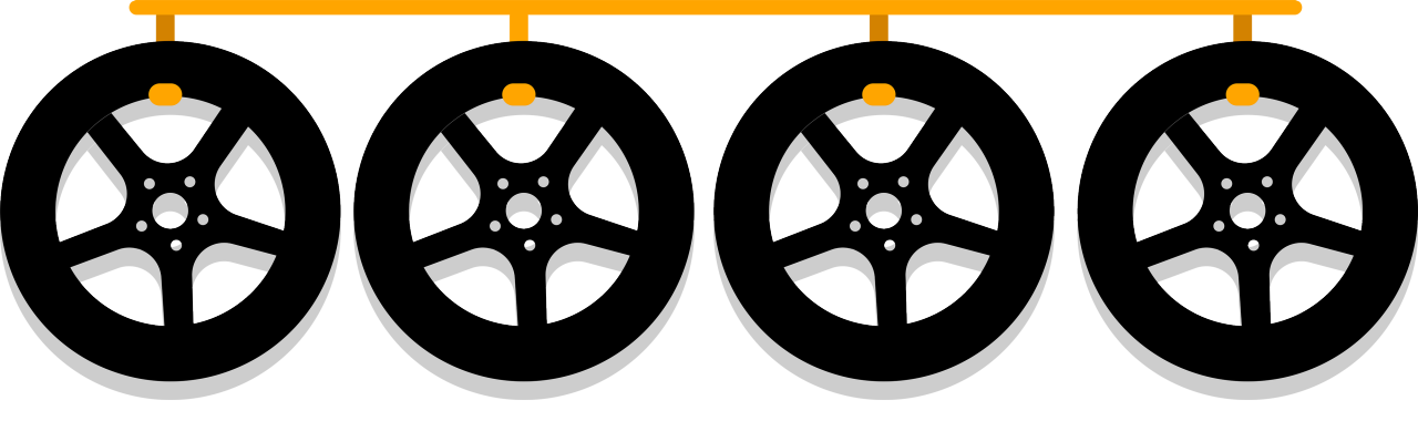 Graphics storing tires neumáticos colgados