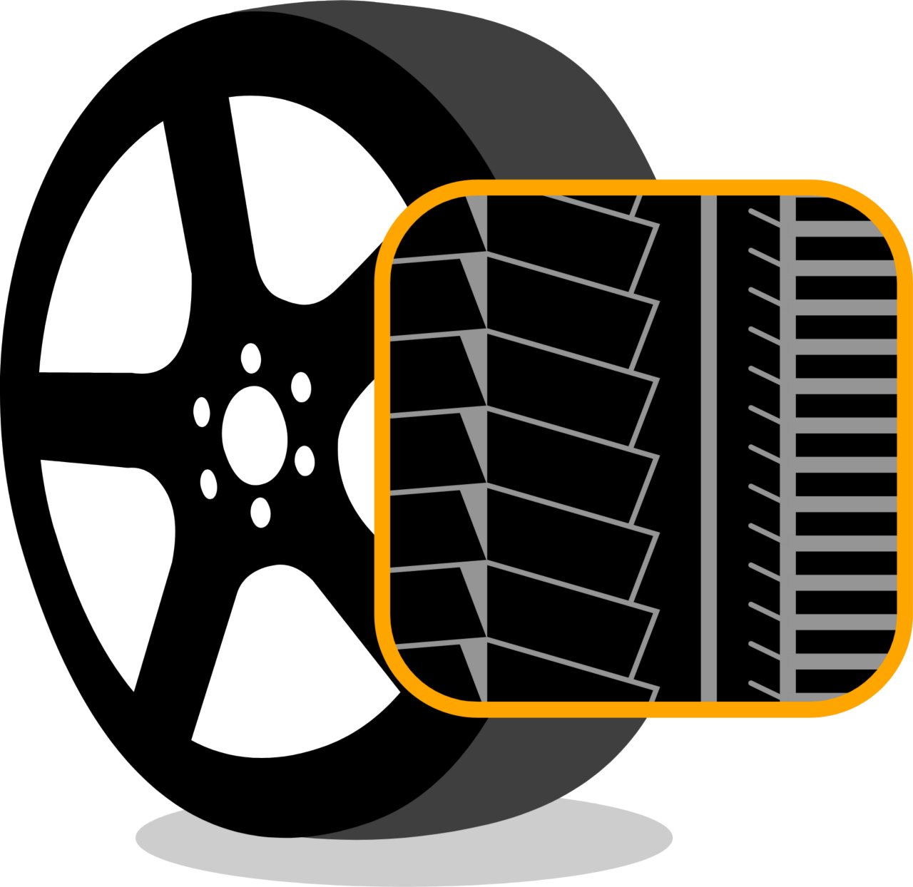 Asymmetric Tire Tread Pattern patrón asimétrico